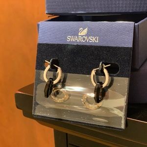 SWAROVSKI Logan Hoop Black & Crystal Earrings